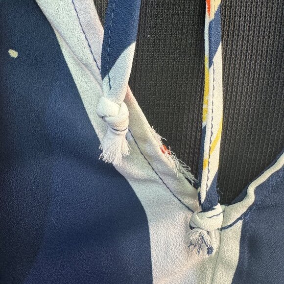 Lily Rose Striped Floral Halter Top With Ruffle Detail & Tie Back - Picture 8 of 8